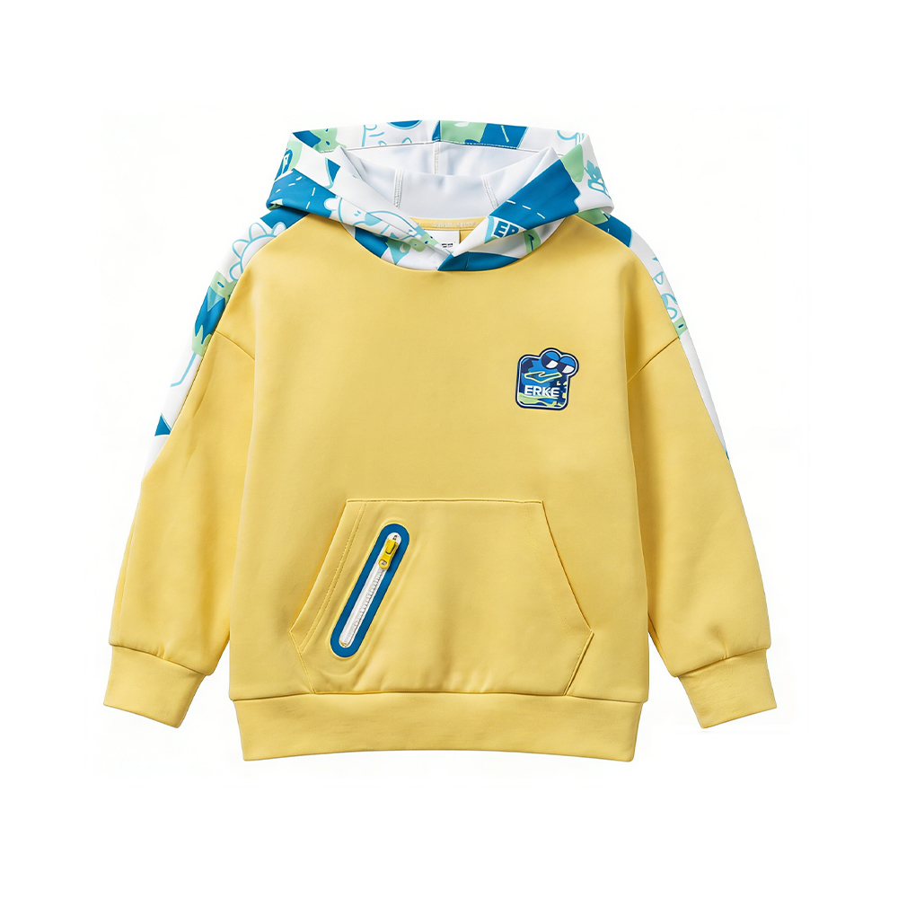 Sweat à capuche actif pour garçon, chemise jaune