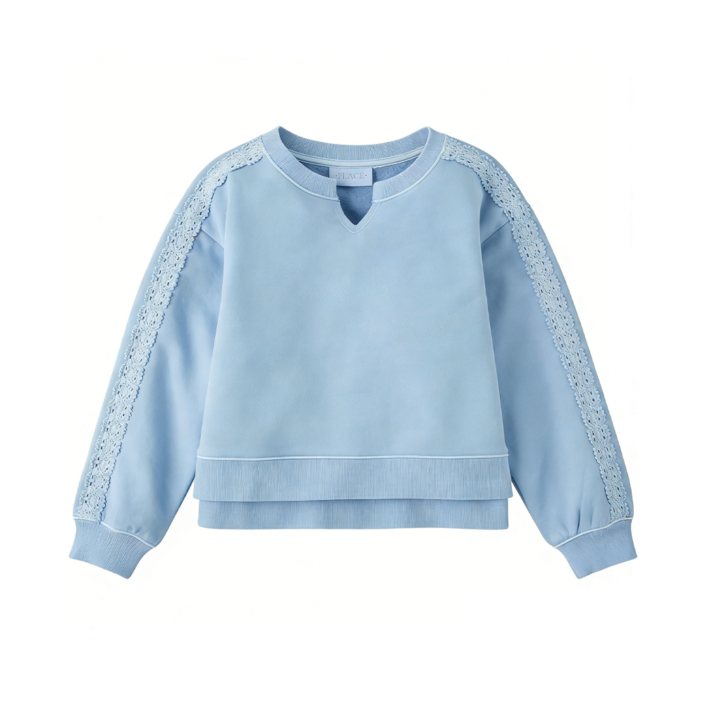 Sweat-shirt polaire haut de gamme en dentelle au crochet pour fille