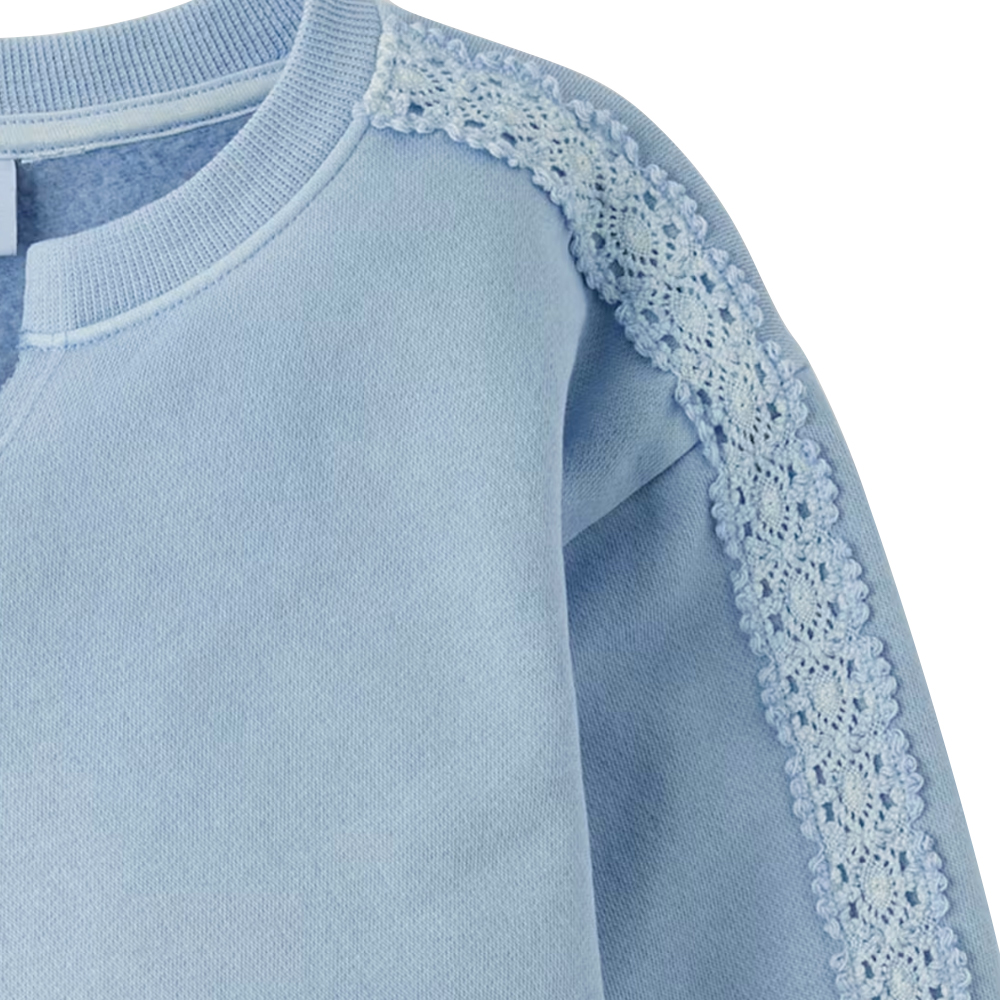 Sweat-shirt polaire haut de gamme en dentelle au crochet pour fille
