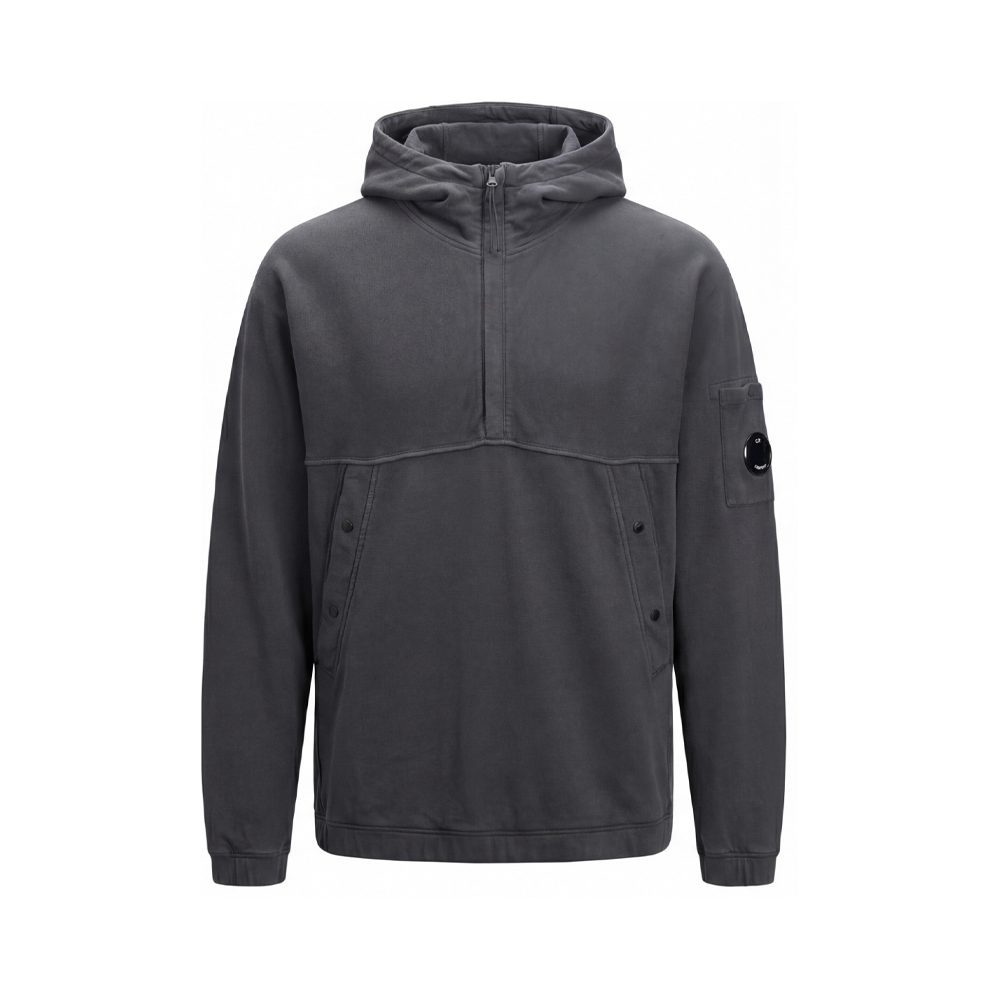 Chemise à capuche demi-fermeture éclair pour le lavage des vêtements pour hommes 