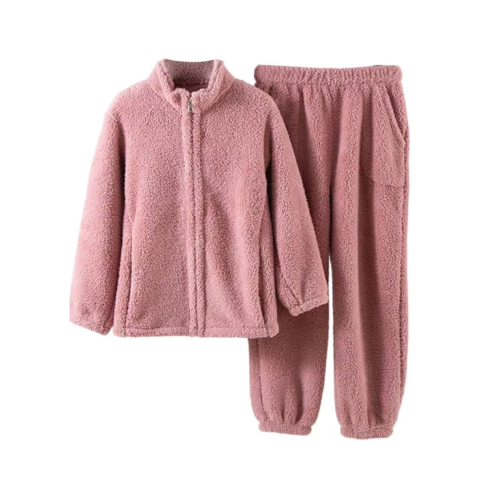 Costume chaud en polaire corail pour femme