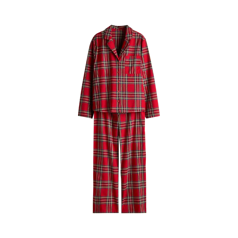 Costume de maison en flanelle de coton pour femme