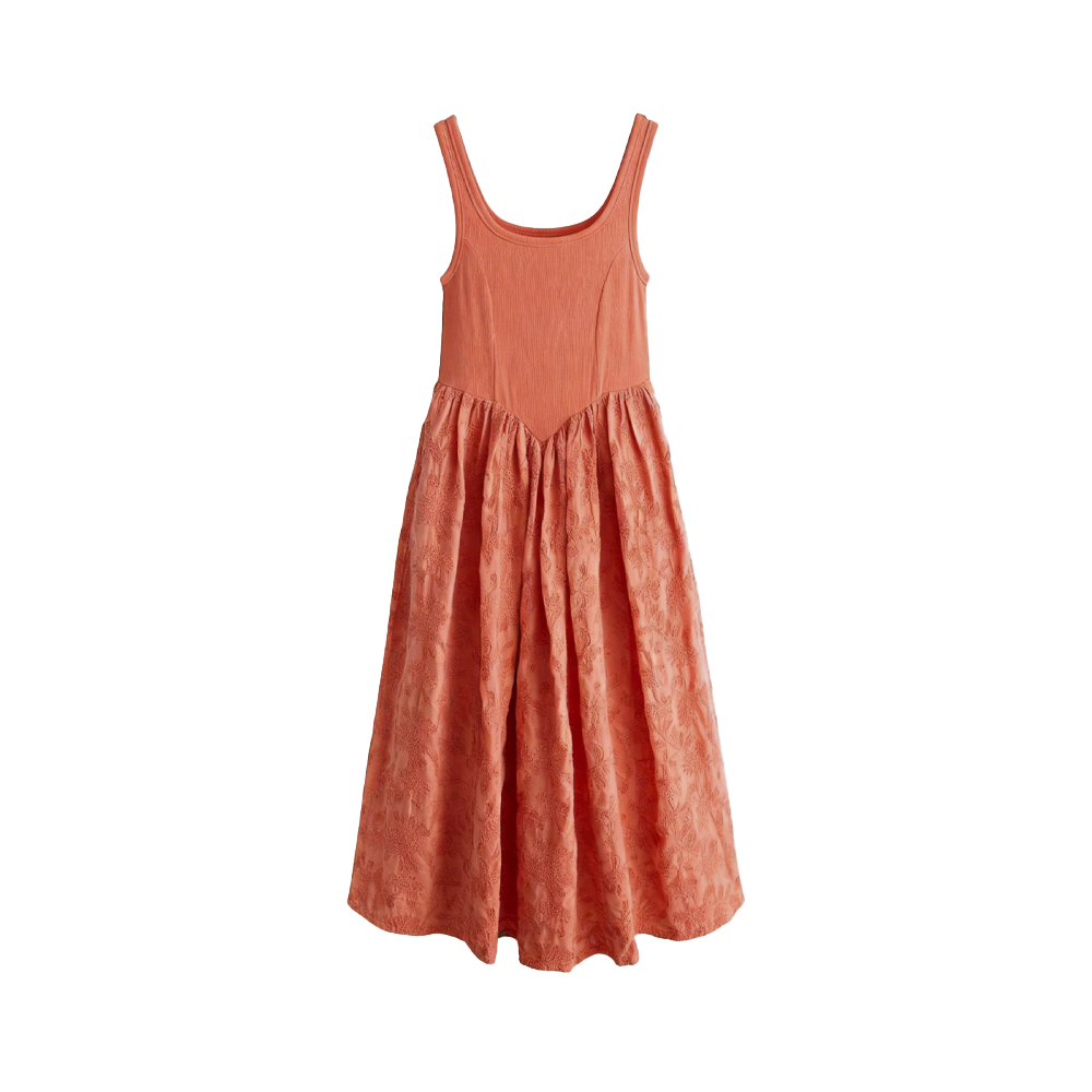 Robe longue tissée en tricot pour femme sans manches
