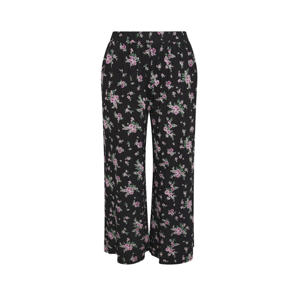 Pantalon large à fleurs en coton biologique pour femme